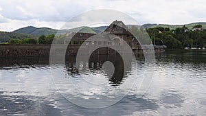 edersee dam building in germany in summer 30fps 4k