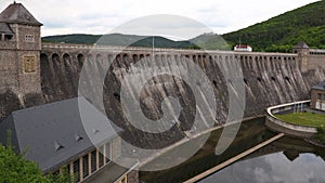 edersee dam building in germany in summer 30fps 4k