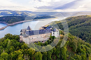 Edersee lake with castle waldeck in germany
