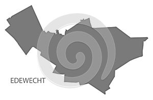 Edewecht German city map grey illustration silhouette shape