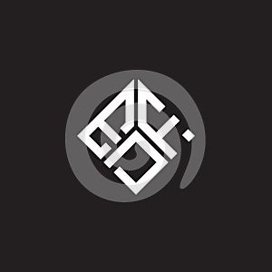 EDF letter logo design on black background. EDF creative initials letter logo concept. EDF letter design photo