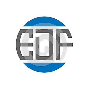 EDF letter logo design on white background. EDF creative initials circle logo concept. EDF letter design photo