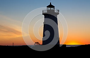 Edgartown lighthouse just at the moment of sunrise