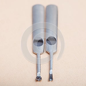 Edge Beveler Skiving tools on leather