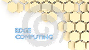 Edge computing concept hexagon tiles on white