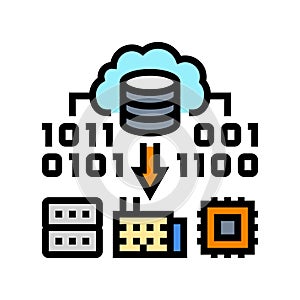 edge computing industry color icon vector illustration