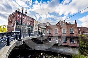 Edge of Downtown Brattleboro, Vermont above the Whetstone Brook