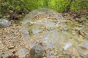 On the edge of a fast-flowing stream