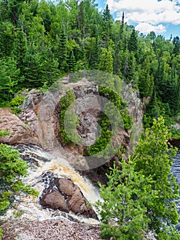 Edge of the HIgh Falls of Baptism River at Tettegouche State Par