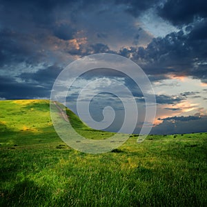 Edge of plateau and majestic clouds photo