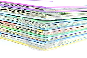 Edge of the stack of colored paper