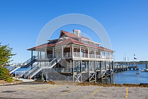 Edgewood Yacht Club on Providence River, Rhode Island, USA