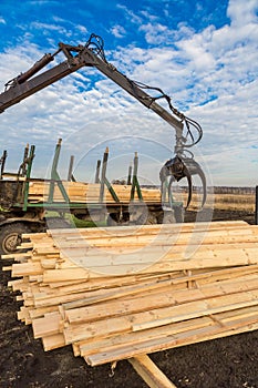 Edging board in stacks