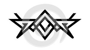 Edgy Abstract Geometric Border with Sharp Angles, vector design Generative AI