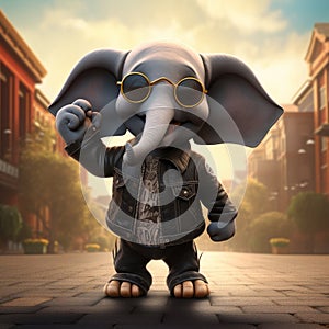 Edgy Caricature: Funny Elephant Cartoon Character In Unreal Engine 5