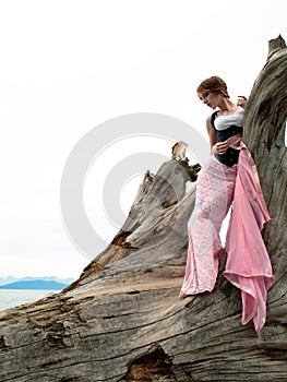 Edgy fashion model posing