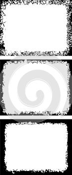 Edgy Grunge Photo Frame Collection Trio of Vertical Rectangular Frames