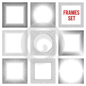 Edgy lines frames background set style vector illustration