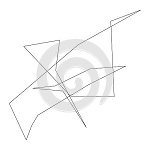 Edgy, ruptured, shatter, splinter shape, design element. Random geometric, angular abstract art