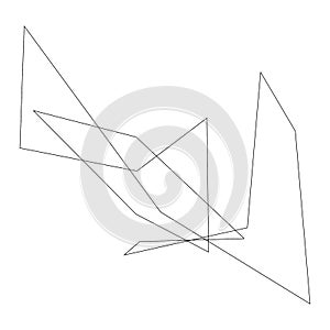 Edgy, ruptured, shatter, splinter shape, design element. Random geometric, angular abstract art