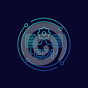 EDI, Electronic Data Interchange linear icon