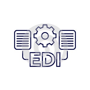 EDI icon, Electronic Data Interchange line vector