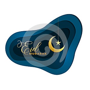 Edi mubarak golden moon and star background