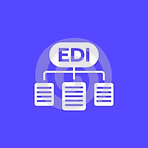 EDI vector icon, Electronic Data Interchange