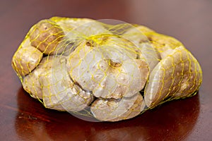 Edible bulb of the plant (Dioscorea bulbifera) originally from Africa and known as \