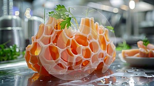 edible 3d printing, revolutionizing culinary world with 3d food printer crafting intricate edible designs with precision photo