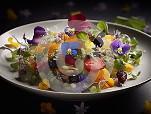 Edible flower salad.Generated by AI