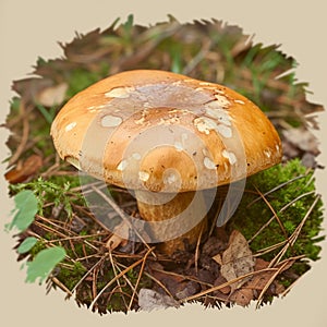Edible forest find Leccinum versipelle mushroom, orange birch bolete