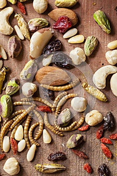 Edible insects and nuts