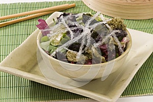 Edible seaweed salad.