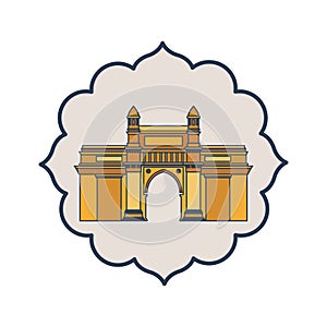 Edification of gateway of india isolated icon