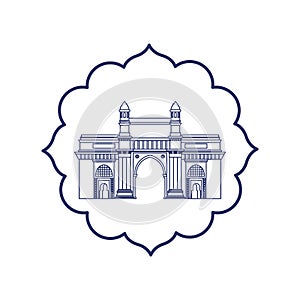 Edification of gateway of india isolated icon