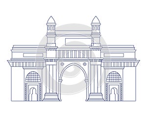 Edification of gateway of india isolated icon