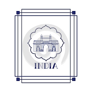 Edification of gateway of india isolated icon