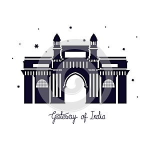 Edification of gateway of india isolated icon vector illustrator