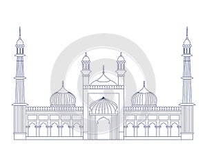 Edification of islamic mosque jama masjid and Indian independence day