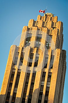 Edifice Aldred, an Art Deco building in the Old Monteal, Quebec Canada