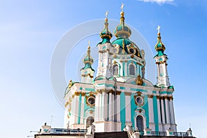 Edifice of St Andrew`s Church in Kiev city photo