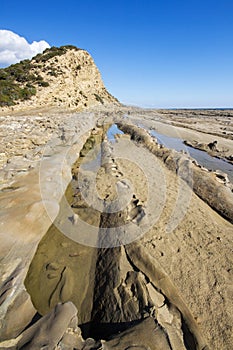 Edimentary rocks and tide pools, Karpas Peninsula, Northern Cyprus