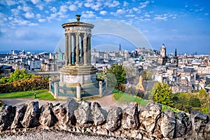 Edinburgh with Calton Hill in Scotland