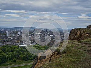 Edinburgh, capital of Scotland, from top of Arthurs seat