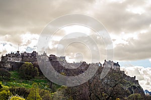 Edinburgh Castle on Castle Rock in Edinburgh, Scotland