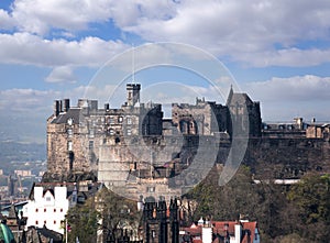 Edinburgh Castle with city in Scotland