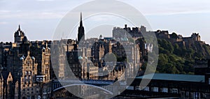 Edinburgh castle and citycsape at dusk