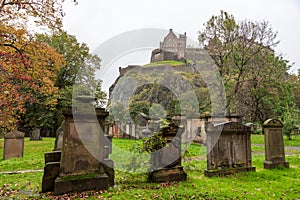Edinburgh castle and graveyard