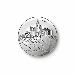 Edinburgh Castle Guided Tour Steel Logo Pin photo